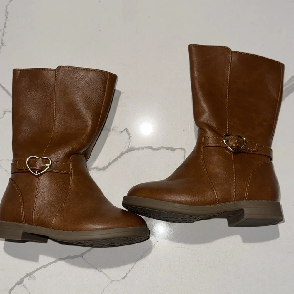 Children’s Place Girls Brown Boots 7 Zip Up NWOT